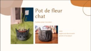 Pot de fleur chat